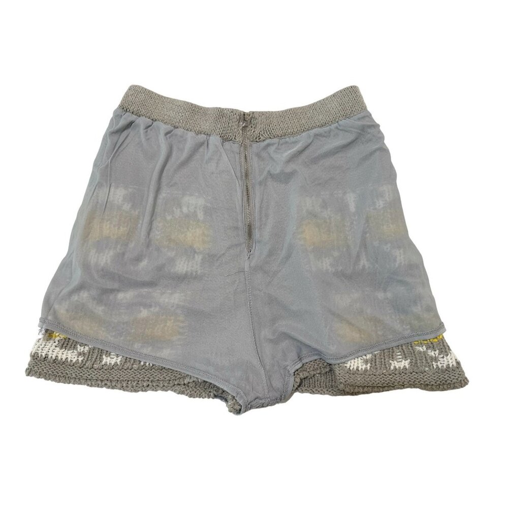Storia Floral Knitted Shorts Women Large Gray High Rise Lined Boho Daisy floral - Picture 12 of 16